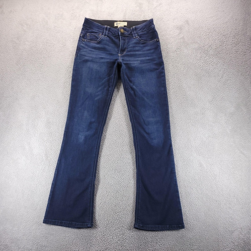 Democracy Jeans Womens 4 Blue Bootcut Mid Rise Ab Technology Dark Wash Stretch